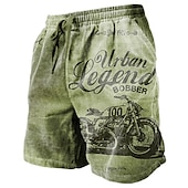 cheap Men&#039;s 3D Sweat Shorts-Men&#039;s Graphic Letter Motorcycle Shorts Summer Shorts Beach Shorts Mid Waist Streetwear Hawaiian Designer Casual Daily Holiday Drawstring Elastic Waist 3D Print Designer Clothing Apparel