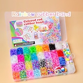 economico Regali-36 Griglie Telaio Gomma Band Rainbow Weaver Gomma Band Giocattolo Educativo per Bambini Bracciale a Maglia Regalo di Natale
