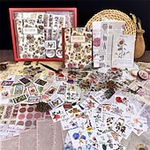 abordables Carnets et planificateurs-256 pièces/ensemble rétro plante autocollant livre créatif ins style main compte matériel papier autocollants décoratifs