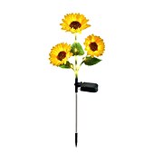 abordables Éclairage au sol-3-en-1 tournesol lumières solaire extérieur led cour parc décoration tournesol sol insertion atmosphère lumière pelouse imitation lampadaire pelouse lampe