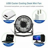 economico Ventilatori-Ventola a torre senza pale con batteria da 3000mAh – Ventola silenziosa ricaricabile USB a 5 velocità per uso su scrivania o pavimento