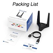 رخيصةأون أجهزة توجيه لاسلكية-محول wifi للكمبيوتر المحمول ، ac1300 usb3.0 ، بطاقة شبكة USB مزدوجة النطاق للكمبيوتر ، دونجل USB wifi عالي السرعة مع قاعدة مغناطيسية ، USB wifi إشارة الداعم