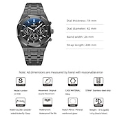 olcso Quartz órák-CHENXI Luxus Quartz Óra Férfiaknak Királyi Rozsdamentes Acél Vízálló Kronográf Sport Üzleti Hétköznapi Férfi Quartz Karóra Lumineszcens Órák Apák Napjára