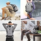 お買い得  整理と収納-1pc 大容量ラップトップ収納バックパック通学屋外キャンプ旅行盗難防止防水スポーツバッグ usb 充電ポート父の日ギフト誕生日ギフト