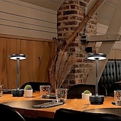baratos Candeeiros de mesa-Candeeiro de mesa sem fio de alumínio led tricolor com escurecimento de toque recarregável luz noturna de mesa led lâmpada de leitura para restaurante bar de hotel iluminação de decoração de quarto