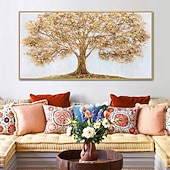 abordables Peintures fleurs/botaniques-Mintura main arbre doré paysage peintures à l&#039;huile sur toile mur art décoration moderne abstrait photos pour la décoration intérieure roulé sans cadre non étiré peinture