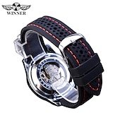 voordelige Mechanische Horloges-WINNER Mannen Mechanisch Horloge Luxe Groot Wijzerplaat Mode Zakelijk Automatisch Zelfopwindend Luminous Decoratie Leren Horloge