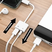 voordelige USB-hubs-adapter &amp; splitter voor iphone hoofdtelefoon 2 in 1 dual interface voor iphone oplader kabel aux audio adapter converter voor iphone 13/12/11/x/xs/xr/8/7 ipad ondersteuning bellen opladen