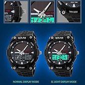 abordables Relojes digitales-Reloj deportivo SKMEI solar digital LED reloj militar para hombres moda casual electrónica cronógrafo reloj de caucho reloj masculino