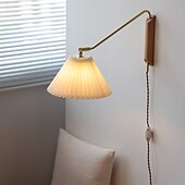 cheap LED Wall Lights-Lightinthebox Vintage Wall Lights with Plug Cable and Switch Wood Wall Lamp E27 Bedroom Bedside Lamps Adjustable Brass Holder Indoor Living Room Wall Wash Lights 110-240V