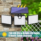 levne Venkovní nástěnná světla-266leds solární nástěnná svítidla ultra jasné vodotěsné otočné světlo s pohybovým senzorem pro venkovní zeď na verandě