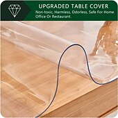 cheap Tablecloth-Soft Glass Table Cloth 1.5mm PVC Transparent Tablecloth Waterproof Rectangular Table Cover Pad Kitchen Oil-Proof Table Mat
