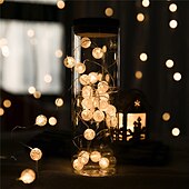 economico Striscie luci a batteria-led crystal clear ball string luce fata flessibile luci ghirlanda 1m 3m 30leds per la festa di nozze albero di natale decorazioni per le vacanze illuminazione
