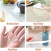 cheap Tablecloth-Soft Glass Table Cloth 1.5mm PVC Transparent Tablecloth Waterproof Rectangular Table Cover Pad Kitchen Oil-Proof Table Mat