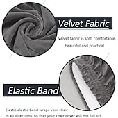 cheap Armchair Cover &amp; Armless Chair Cover-Wingback Chair Cover Velvet Grey Sofa Chair Slipcover For Bar Coffe Patio Garden Washable Removable Party Home Hotel