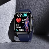 abordables Montres connectées-iMosi ET210 Montre intelligente 1.91 pouce Smartwatch Montre Connectée Bluetooth ECG + PPG Surveillance de la température Podomètre Compatible avec Android iOS Femme Hommes Longue Veille Mode