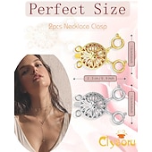 economico kit per la creazione di perline-separatore di fermagli a strati per collana da donna 14k oro argento groviglio gioielli di sicurezza senza catenaccio di chiusura convertitore estensore della catena