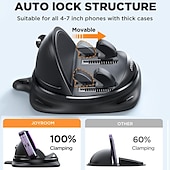 ieftine Suport Auto-Suport pentru telefon auto ajustabil design solid și detașabil compatibilitate universală pentru toate telefoanele mobile închidere automată sigură pentru montare și recuperare ușoară accesoriu