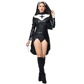 abordables Disfraces de mujer-Enfermera Monja Traje de cosplay Ropa de Fiesta Baile de Máscaras Adulto Mujer Accesorios Cosplay Rendimiento Fiesta Víspera de Todos los Santos Mascarada Mardi Gras Disfraz de carnaval fácil
