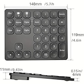 abordables Teclados-Teclado numérico bt de 36 teclas, teclado numérico inalámbrico recargable, teclado numérico ultrafino para ordenador portátil ipad