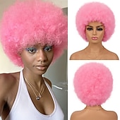 economico Parrucche storiche-parrucca anni &#039;70 parrucche afro per donne nere parrucche afro soffici rimbalzanti e morbide parrucche piene dall&#039;aspetto naturale per feste quotidiane costume cosplay parrucche di carnevale