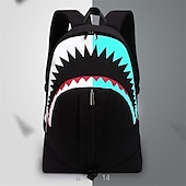 cheap Laptop Bags,Cases &amp; Sleeves-USB function backpack School Bag Men Fashion USB Charging Night Luminous Backpack Shark Laptop Backpack Teenagers School Bag Travel Bag Black