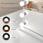economico Striscie luci USB-10 lampadine 3 colori led make up mirror lampadine usb vanity specchio per il trucco luci bagno toilette illuminazione dimmerabile lampada da parete a led