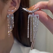 economico Orecchini-orecchini pendenti da donna gioielli raffinati frange di nappe orecchini preziosi eleganti di lusso gioielli in argento per festa di nozze 1 paio vestito per stupire 2025