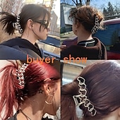 economico Accessori per acconciature-1pc y2k fermagli per capelli in metallo fermagli per capelli a forma di cuore per donna grandi fermagli per capelli con artiglio dal design antiscivolo per cuciture di capelli spessi e sottili