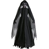 billiga Onda Häxor-häxa Djävul Ghost Bride halloween Cosplay-kostym Festklädsel Maskerad Valborgsmässoafton Kläder Cosplay Vuxna Dam Maskerad Mardi Gras Prestanda Fest Halloween Enkla Halloween kostymer Klä ut