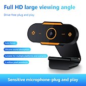 cheap Indoor IP Network Cameras-Full 1080P Autofocus HD Webcam Web USB Camera Microphone for PC Desktop Laptop