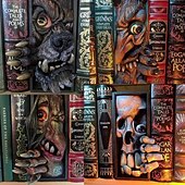Недорогие Хэллоуинские висячие и настольные украшения-Хэллоуин книжная полка маска ужасов монстр украшение из смолы статуя монстра украшения