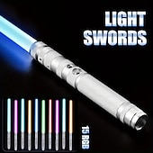 cheap Light Up Toys-Light Up Toys Metal Hilt 3 Sound Modes Rechargeable Force FX Heavy Dueling Light Toys Set Cosplay Children Adults for Hallown for Christmas Gifts