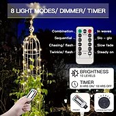economico Striscie luci USB-elegante festa di nozze ricevimento 100led scintillante stella filo di rame luci fata stringa – 33 piedi alimentato tramite usb con telecomando, 8 modalità per la decorazione del giardino di casa
