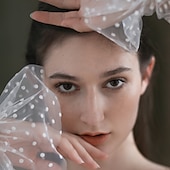 cheap Party Gloves-Tulle Elbow Length Glove Cute / Elegant With Wave point Wedding / Party Glove