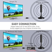 economico Box tv-antenna tv digitale hdtv amplificata portata 3600 miglia indoor outdoor w/base magnetica