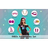 ieftine îmbrăcăminte-Retro / vintage Discotecă Anii 1980 Ținute Accesorii Tricou cu umeri Iubesc anii 80 Costume de fancy Pentru femei Mascaradă Petrecere / Seara Parada Mândriei Luna Mândriei Adulți Costum