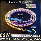 olcso Mobiltelefon-kábelek-1 csomag USB C kábel Villámkábel 100 W 3,3 láb USB A - USB C USB A a Lightninghez USB A - micro B 6 A Gyorstöltés Tartós 360° forgás Kompatibilitás Macbook iPad Samsung Mobiltelefon tartozék