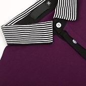 preiswerte Sport-Herren Polos mit Knöpfen Poloshirt Casual Festtage Kargen Langarm Modisch Basic Glatt Klassisch Sommer Regular Fit Traube Dunkelmarine Grau Polos mit Knöpfen