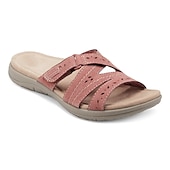 preiswerte Komfortsandalen-Damen Sandalen Hausschuhe Slippers Boho Flache Sandalen Hausschuhe im Freien Täglich Strand Feste Farbe Sommer Keilabsatz Klassisch Brautkleider schlicht PU Schwarz Weiß Rosa