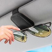billiga Förvaring till bilen-hängande skyddande bilglasögonhållare stark magnet glasögonklämma PU läder solskydd platsbesparande universella biltillbehör