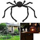 economico Decorazioni per Halloween all&#039;aperto-ragno decorativo di Halloween, decorazioni di ragno di Halloween all&#039;aperto, ragno nero morbido e peloso spaventoso, realistico, grande ragno di scena per la casa, il cortile, la decorazione di Halloween inquietante per le feste