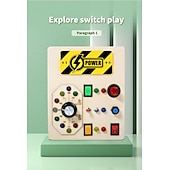 abordables Jouets éducatifs-interrupteur de lumière montessori planche sensorielle occupée en bois cordons et clés enfichables apprentissage éducatif jouet de décompression aller à l&#039;école cadeaux de vacances pour les enfants