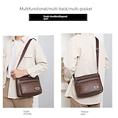 economico Borselli da uomo-borsa a tracolla in similpelle marrone da uomo - borsa a tracolla con tasche multi-cerniera per l&#039;uso quotidiano e i viaggi