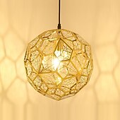 رخيصةأون أضواء قلادة-ثريات led 50/60 سم رأس واحد ، مصباح معلق معدني كروي إبداعي ، ارتفاع قابل للتعديل ، عاكس الضوء مجوف ، تركيبات إضاءة لغرفة الطعام وجزيرة المطبخ ذهب أبيض دافئ 110-240 فولت