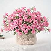 abordables Plantas y Flores Artificiales-1pc 20 cabezas flores artificiales hortensias falsas para muebles para el hogar