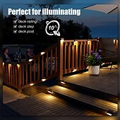cheap Pathway Lights &amp; Lanterns-4pcs Solar Step Lights Outdoor LED Deck Stair Lights Waterproof LED for Garden Fence Step Railing Stairs Yard Patio Pathway Holiday Light