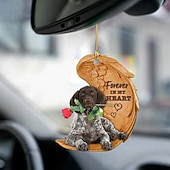preiswerte Anhänger &amp; Ornamente fürs Auto-Niedlicher Engelsflügel-Hund „Forever in My Heart“ zum Aufhängen, Cartoon-Anhänger, niedlicher Anhänger für Autotasche, Schlüsselanhänger, Auto-Ornamente für Rückspiegel, Innendekoration im Auto