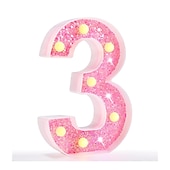 cheap Decorative Lights-LED Letter Lights Light Up Pink Letters Glitter Alphabet Letter Sign Battery Powered for Night Light Birthday Party Wedding Girls Gifts Home Bar Christmas Decoration Pink Letter