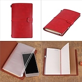 cheap Notebooks &amp; Planners-Classic Retro PU Leather Travel Notebook Personalized Journal Spiral Ring Binder Diary Notepad, Back to School Gift